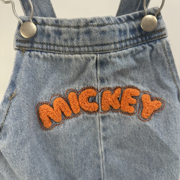 Disney Overalls Baby Toddler  18M Blue Denim Mickey Donald Pluto Shortalls‎ - Picture 3 of 10